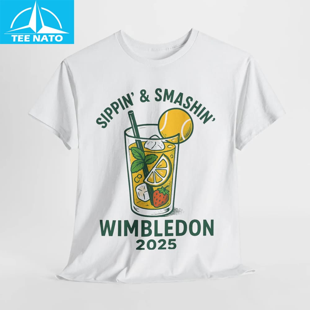 Sippin and Smashin Wimbledon Funny Shirt