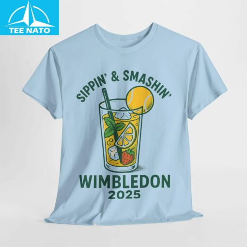Sippin and Smashin Wimbledon Funny Shirt - Image 4