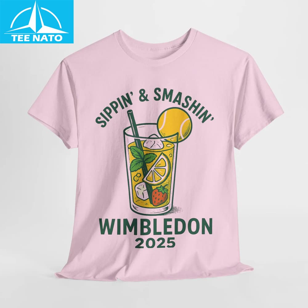 Sippin and Smashin Wimbledon Funny Shirt