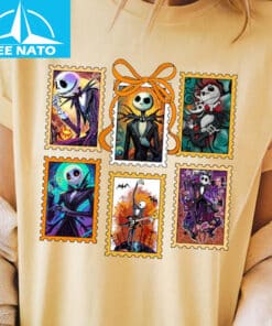 Skeleton Postage Stamp Halloween Shirt3