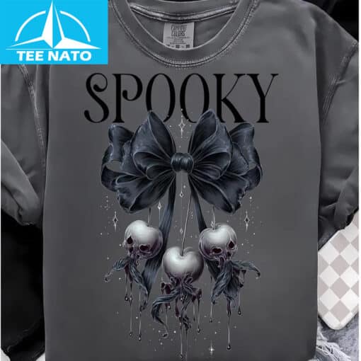 Spooky Ghost Cherry Bow Halloween Shirt