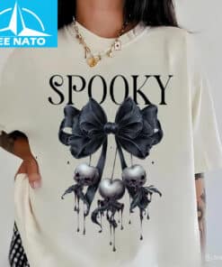 Spooky Ghost Cherry Bow Halloween Shirt2