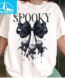 Spooky Ghost Cherry Bow Halloween Shirt3