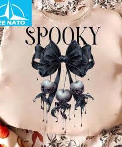 Spooky Ghost Cherry Bow Halloween Shirt4