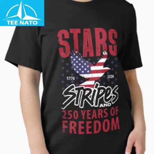 Stars Stripes and 250 Years of Freedom 1776-2026 Shirt - Image 4