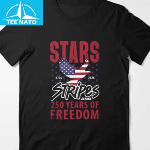 Stars Stripes and 250 Years of Freedom 1776-2026 Shirt - Image 3