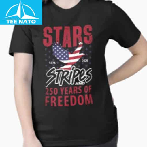 Stars Stripes and 250 Years of Freedom 1776-2026 Shirt - Image 2