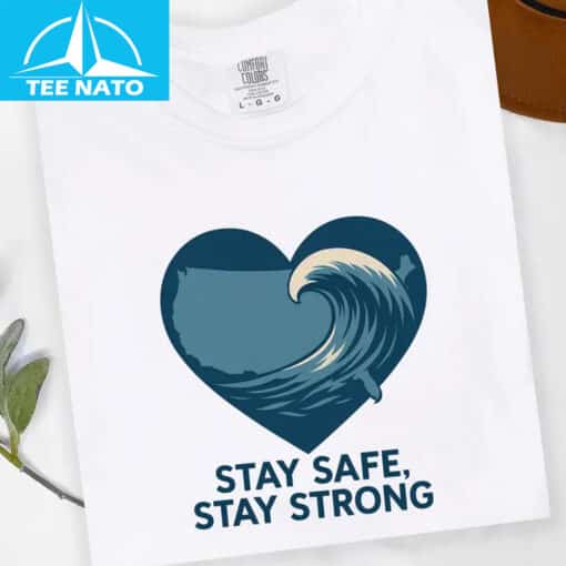 Stay Safe Stay Strong Wave‑Heart Shirt - Image 2