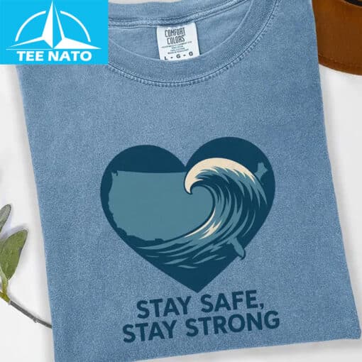 Stay Safe Stay Strong Wave‑Heart Shirt - Image 4