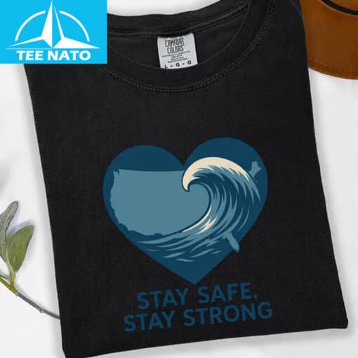 Stay Safe Stay Strong Wave‑Heart Shirt - Image 5