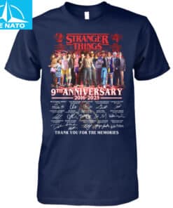 Stranger Things 9th Anniversary 2016 2025 Thank You For The Memories Cast Signatures Shirt3