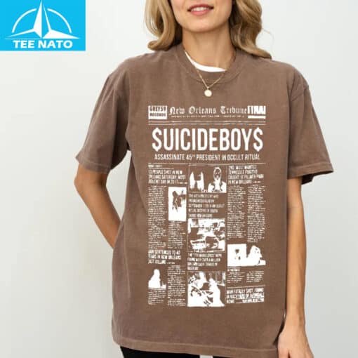Suicideboy New Orleans Tribune Newspaper Graphic Shirt - Image 3