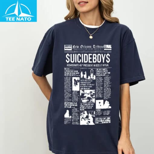 Suicideboy New Orleans Tribune Newspaper Graphic Shirt - Image 4