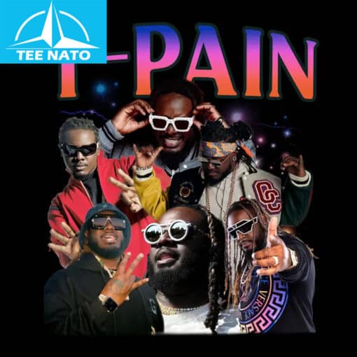 T-Pain Rapper Hip Hop Music Collage Shirt