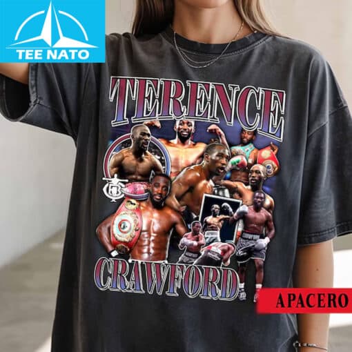 Terence Crawford Boxer Vintage Style Collage Shirt - Image 2