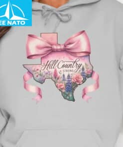 Texas Hill Country Strong Pink Floral Bow Shirt2