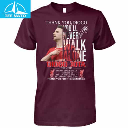 Thank You Diogo Jota Liverpool FC 'You'll Never Walk Alone' Fan Shirt - Image 3