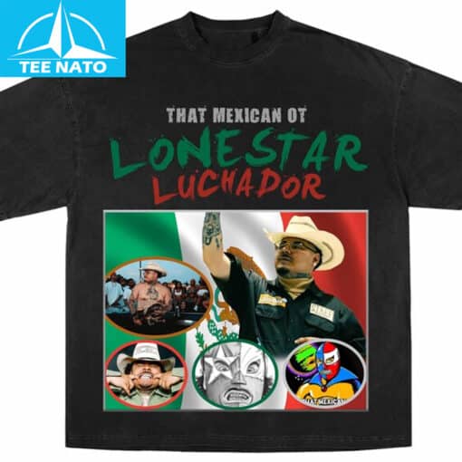 That Mexican OT Lonestar Luchador Mexico Flag Graphic Shirt - Image 2
