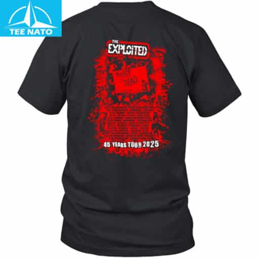 The Exploited Punks Not Dead 45 Years Tour 2025 Shirt - Image 3