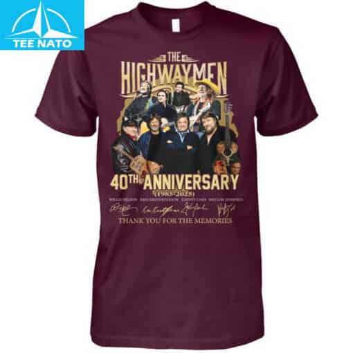 The Highwaymen 40th Anniversary 1985-2025 Thank You For The Memories Shirt - Image 4