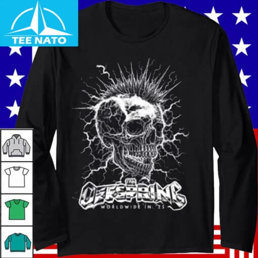 The Offspring Worldwide In 25 Mohawk Skull 2025 Tour Shirt - Image 4