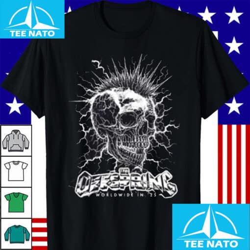 The Offspring Worldwide In 25 Mohawk Skull 2025 Tour Shirt - Image 3