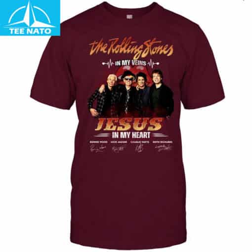The Rolling Stones In My Veins Jesus In My Heart Band Shirt - Image 4