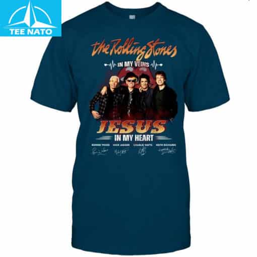 The Rolling Stones In My Veins Jesus In My Heart Band Shirt - Image 5