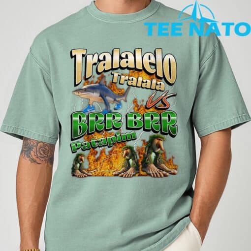 Tralalelo VS Brr Patapim Funny Italian Brainrot Shirt - Image 4
