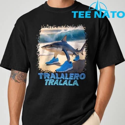 Tralalero Tralala Italian Brainrot Meme T-Shirt - Image 3