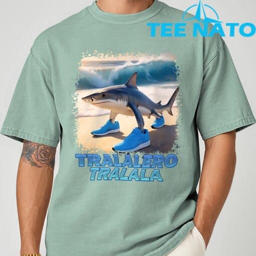 Tralalero Tralala Italian Brainrot Meme T-Shirt - Image 4