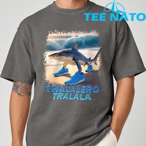 Tralalero Tralala Italian Brainrot Meme T-Shirt - Image 8