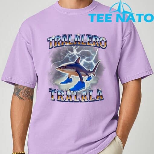 Tralalero Tralalas Funny Memes Shark T-Shirt - Image 6