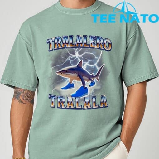 Tralalero Tralalas Funny Memes Shark T-Shirt - Image 8