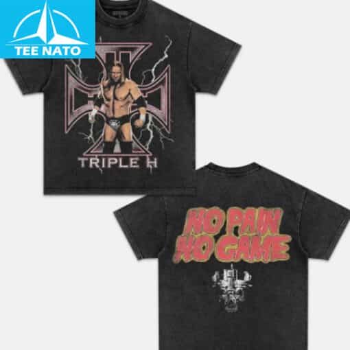 Triple H No Pain No Game Wrestling Shirt - Image 4