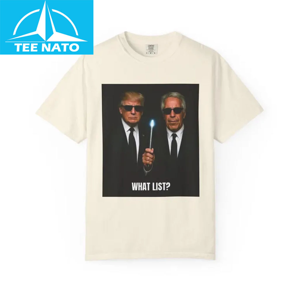 Close up of the Trump and Jeffrey Epstein Shirt