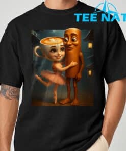 Tung Tung Sahur Loves Ballerina Cappuccina Italian Brainrot T Shirt 2