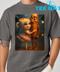 Tung Tung Sahur Loves Ballerina Cappuccina Italian Brainrot T Shirt 7
