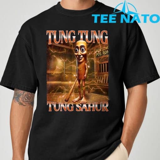 Tung Tung Tung Sahur Funny Brainrot Meme Italian T-Shirt