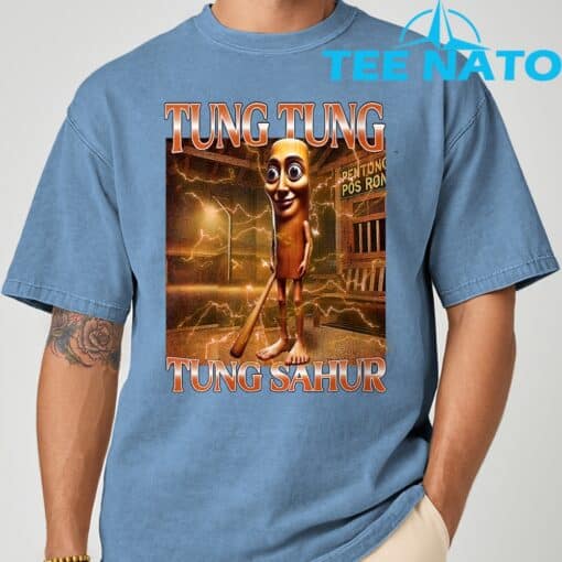 Tung Tung Tung Sahur Funny Brainrot Meme Italian T-Shirt - Image 8