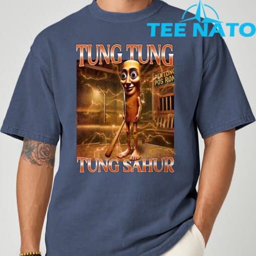 Tung Tung Tung Sahur Funny Brainrot Meme Italian T-Shirt - Image 7