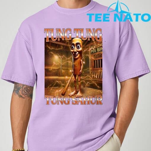 Tung Tung Tung Sahur Funny Brainrot Meme Italian T-Shirt - Image 6