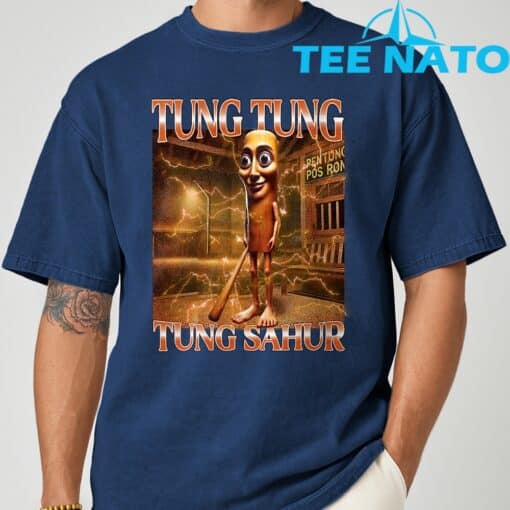 Tung Tung Tung Sahur Funny Brainrot Meme Italian T-Shirt - Image 3