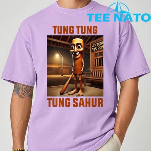 Tung Tung Tung Sahur Italian Brainrot Meme T-Shirt - Image 7