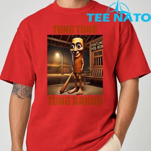 Tung Tung Tung Sahur Italian Brainrot Meme T-Shirt - Image 5