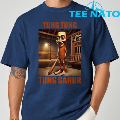Tung Tung Tung Sahur Italian Brainrot Meme T-Shirt - Image 4