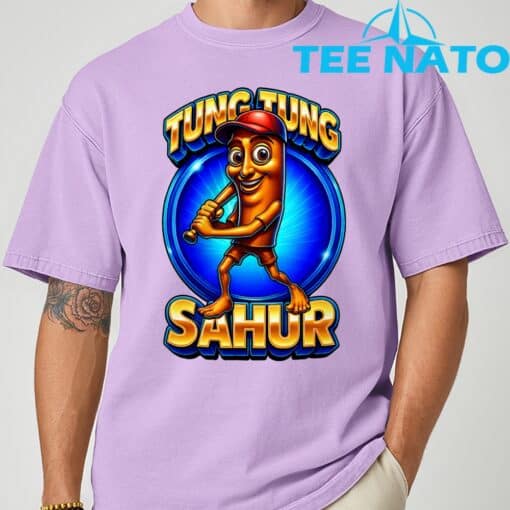 Tung Tung Tung Sahur Playing Baseball - Brainrot Baseball T-Shirt - Image 7