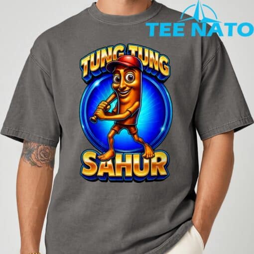 Tung Tung Tung Sahur Playing Baseball - Brainrot Baseball T-Shirt - Image 8
