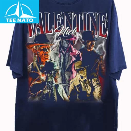 Valentine Nick Film Noir Detective Style Graphic Shirt - Image 3