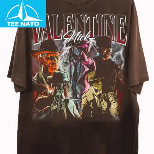 Valentine Nick Film Noir Detective Style Graphic Shirt - Image 2